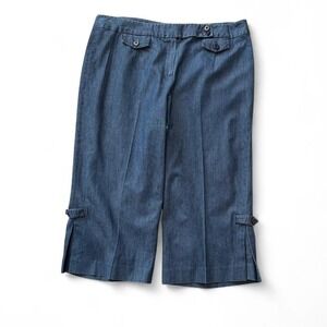 Y2K Larry Levine Stretch Denim Cropped Pants, Women's Size 18W